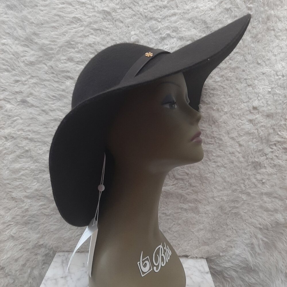 Tory Burch Woman's 100% Wool Chocolate Brown Wide Brim Felt Hat Style:84868